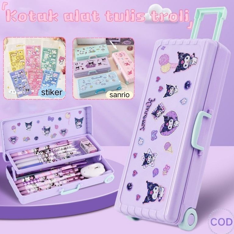

CODTempat Pensil Stiker Sanrio Kartun Kotak Alat Tulis Large Capacity Kasus Troli Kotak Alat Tulis Lucu stiker Pensil Kotak