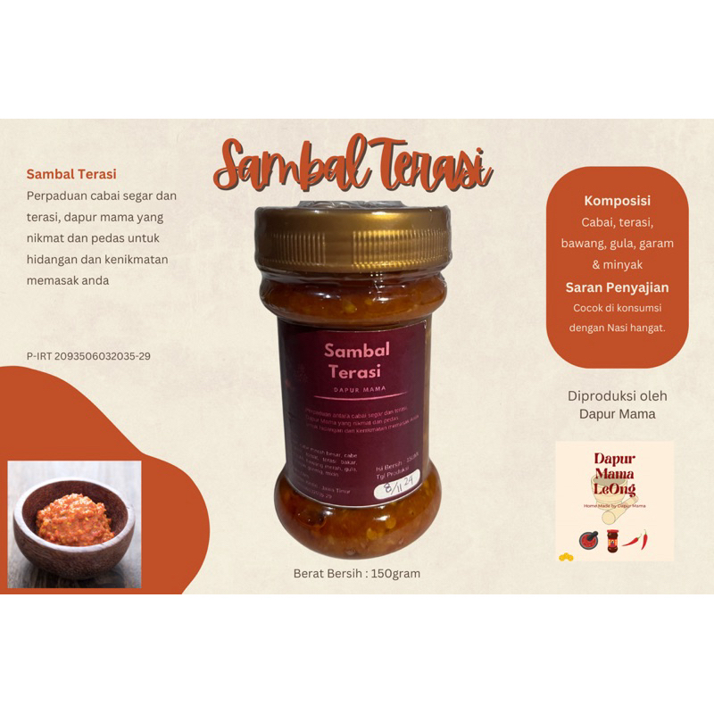 

Sambal Terasi Pedas Dapur Mama 150gram