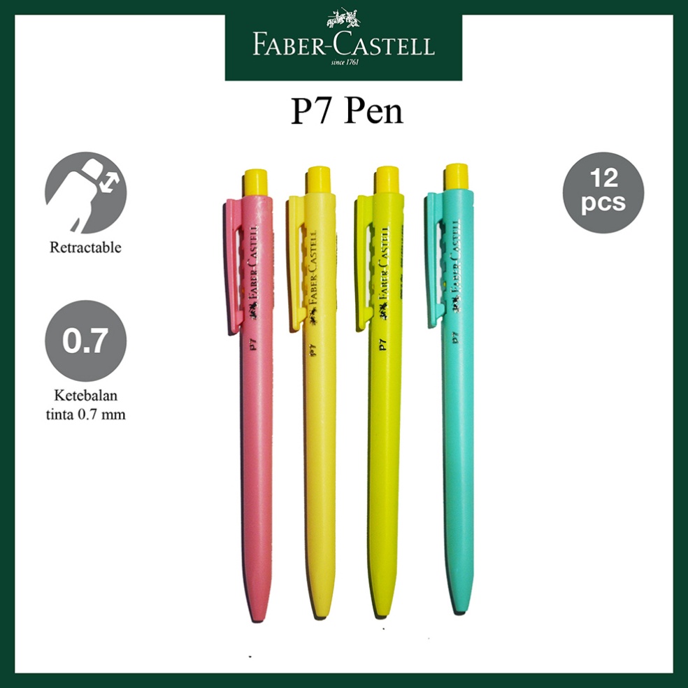

Pulpen Faber Castell P7 Pastel P7 Ballpoint Pen Harga Per Box PROMO 12 Gratis 2 Pcs