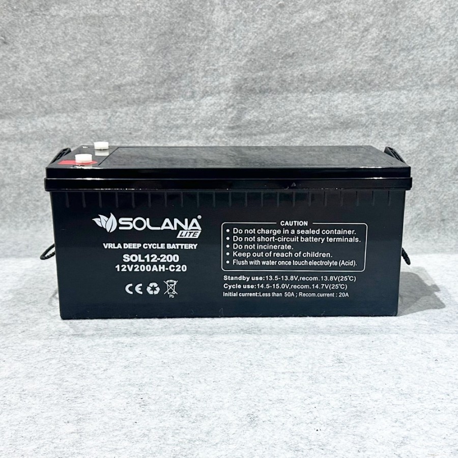 SOLANA LITE BATTERY UPS/SOLAR PANEL/PANEL SURYA / BATERAI / AKI / ACCU 200AH 12V - 200AH 12V 200 AH 