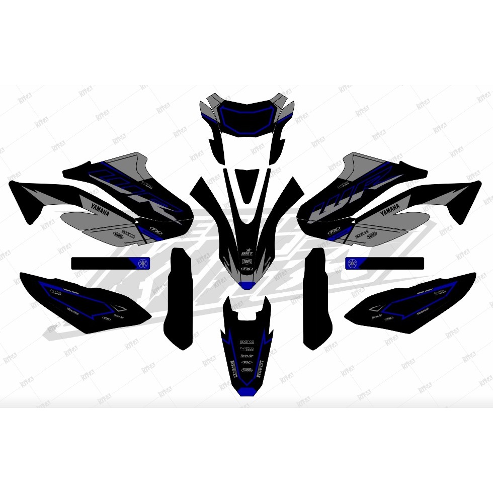 Decal Yamaha WR155 Stiker wr 155 Decal crome biru hitam  silver crhome  biru candy supermoto full bo
