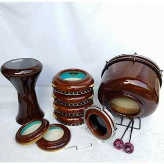 Rebana Hadroh 1Set Kualitas Terbaik Kayu Mahoni