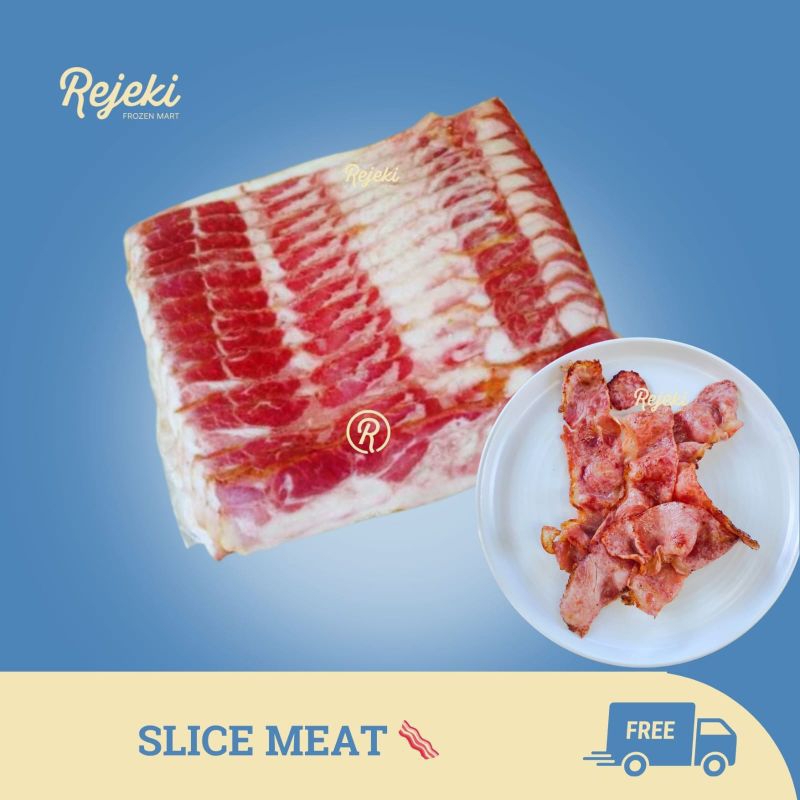 

Calista Pork Streaky Bacon Babi Premium Asli Bali 1kg - Rejeki Frozen Mart