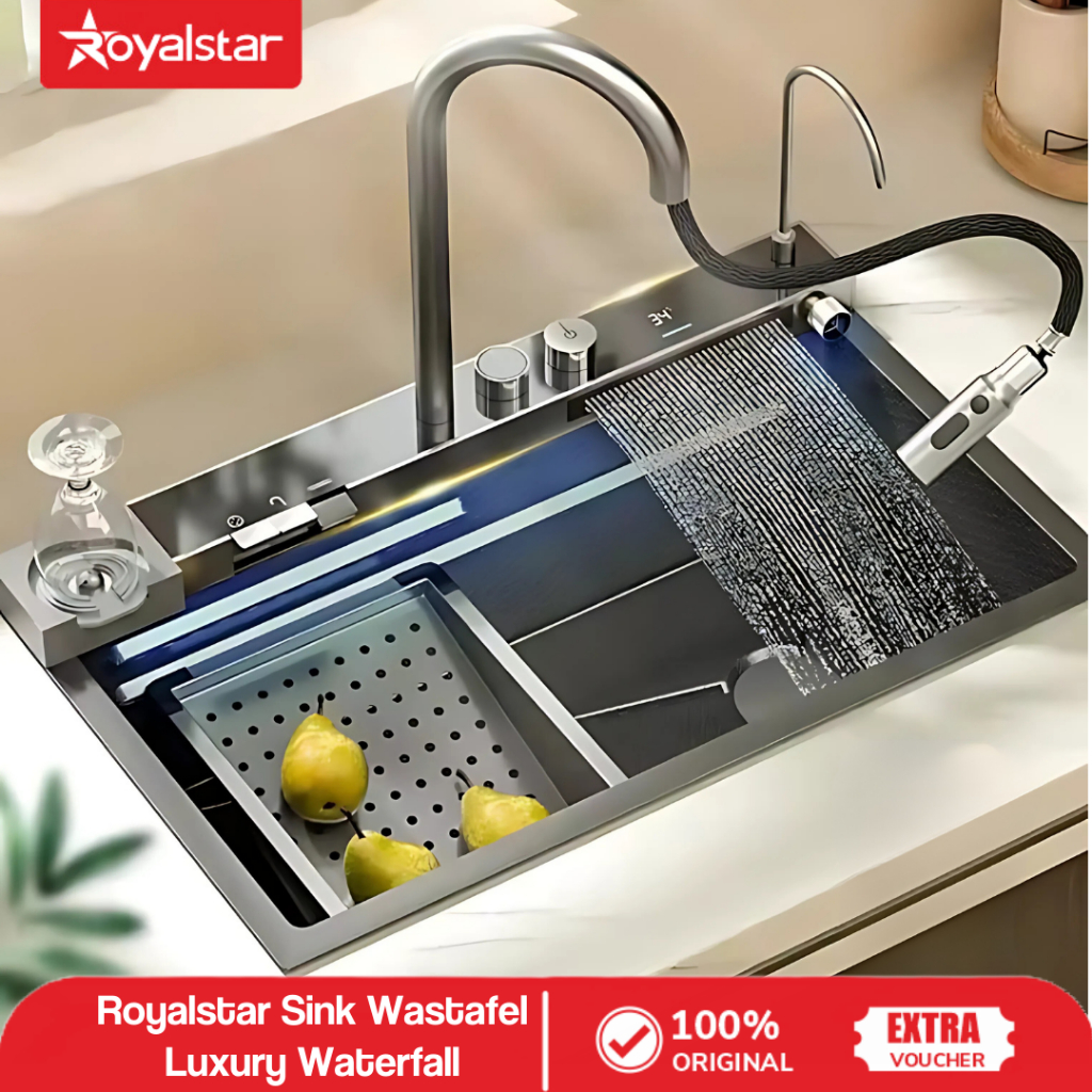 Royalstar Sink Wastafel Stainless Steel Tebal Sink Mewah Lengkap Bak Cuci Piring