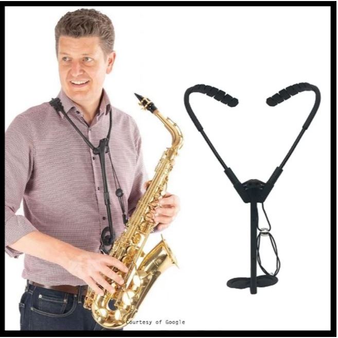 Neck Strap Sandaran Rest Relief Double Shoulder Adjustable Holder Saxophone