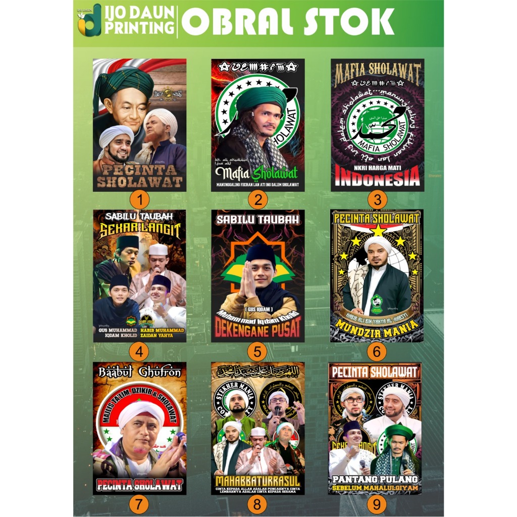 OBRAL BENDERA MURAH 2X1.5 METER || 200X150 BENDERA SHOLAWAT MAFIA SHOLAWAT SYEKHERMANIA ZAHIR MANIA 