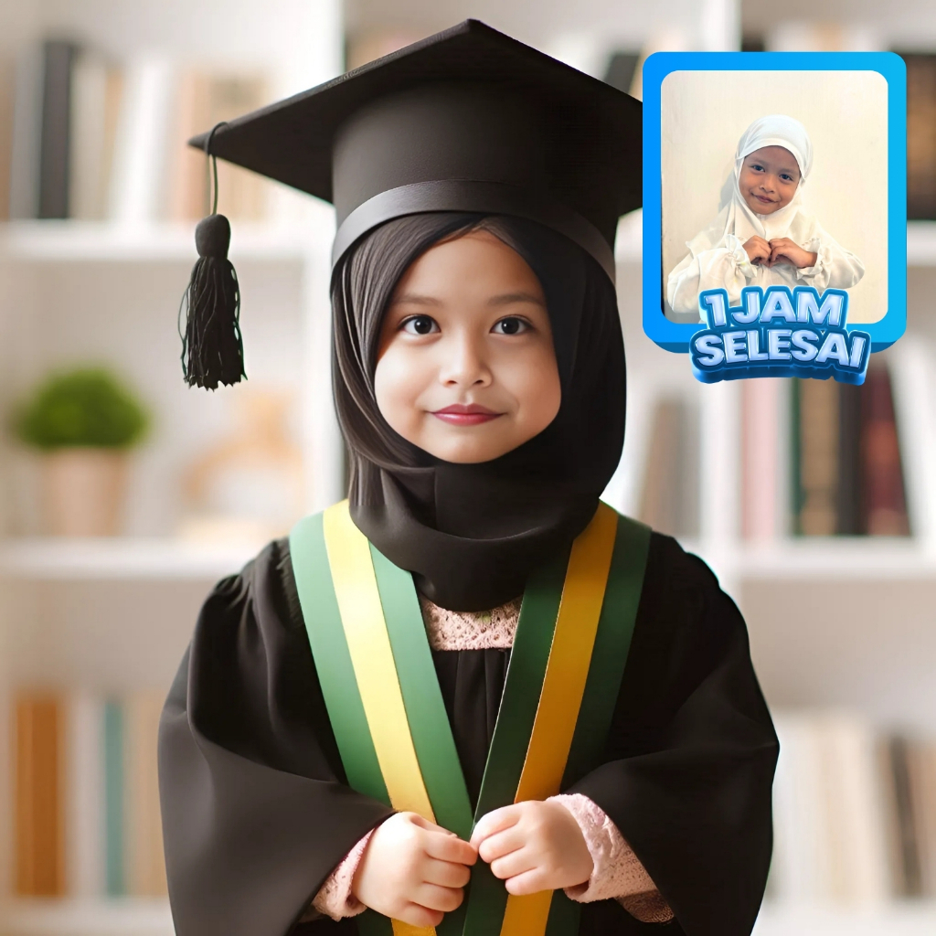 [ 1 JAM SELESAI ] JASA EDIT/DESAIN AI WISUDA |  edit foto wisuda, wisuda anak, edit foto karikatur, 