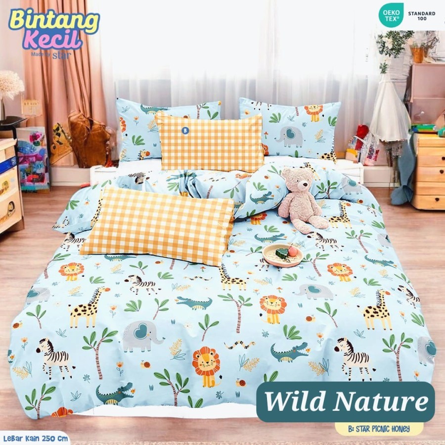 Bedcover Set Anak Cewek Cowok Katun Motif Wild Nature | Badcover Set | Bedcover Set Lembut Dingin