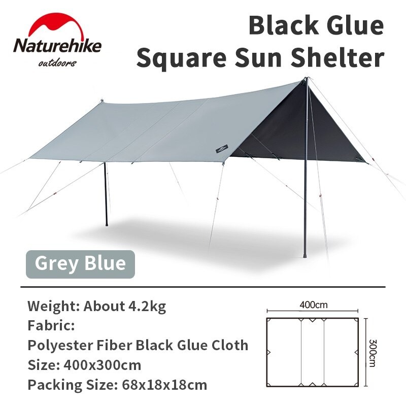 FLYSHEET TENDA CAMPING SQUARE VINYL CANOPY NATUREHIKE NH21YW154