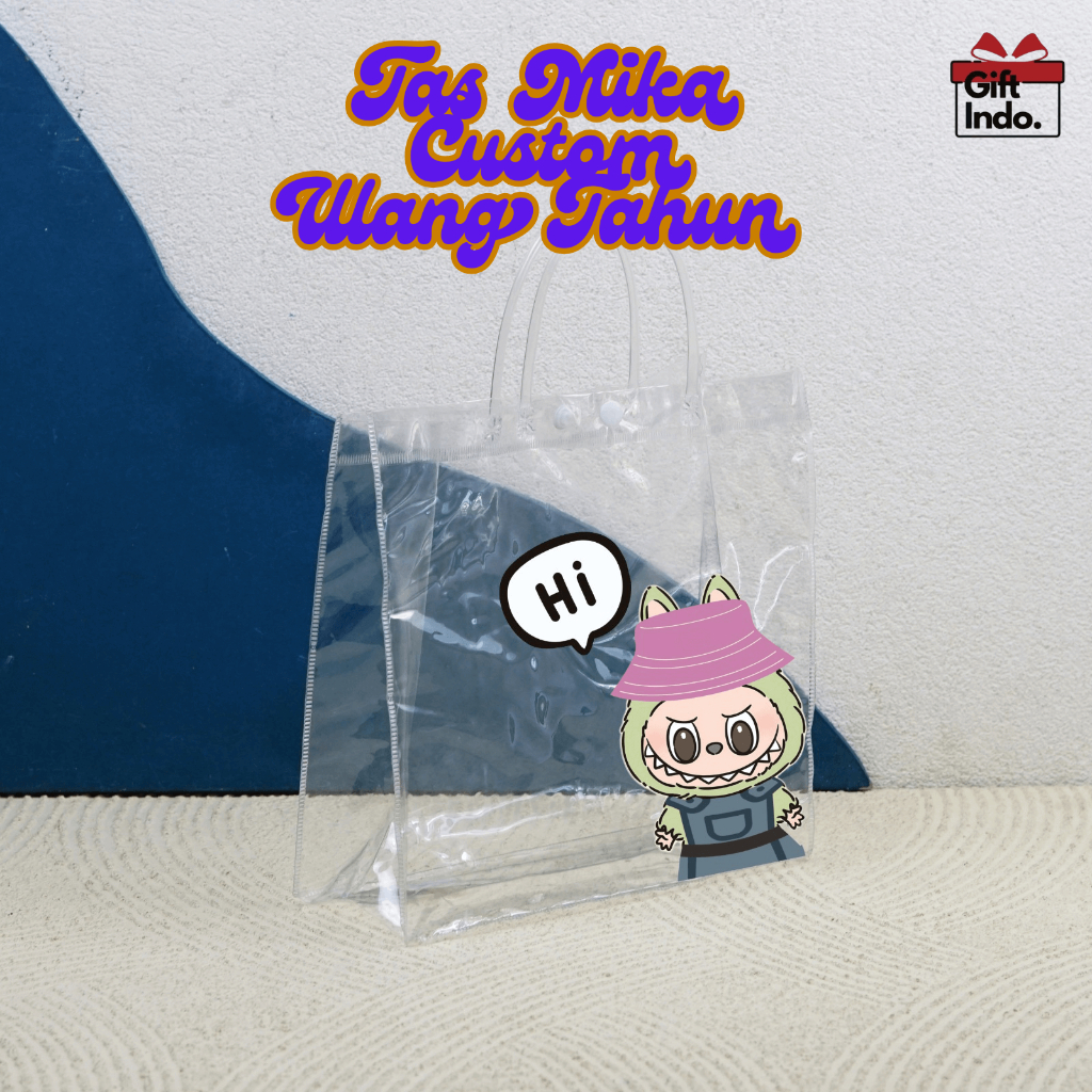 

Tas Mika Motif Labubu Tas Souvenir Ulang Tahun Anak Hampers Ultah Anak Goodiebag Transparant Bening