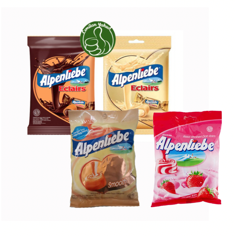 

Alpenliebe Eclairs Pouch Permen 125gr isi 40 - White Choco / Chocolate / Smooth / Strawberry