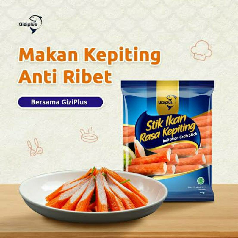 

Giziplus Crab Stik 500gr | Stik ikan rasa kepiting