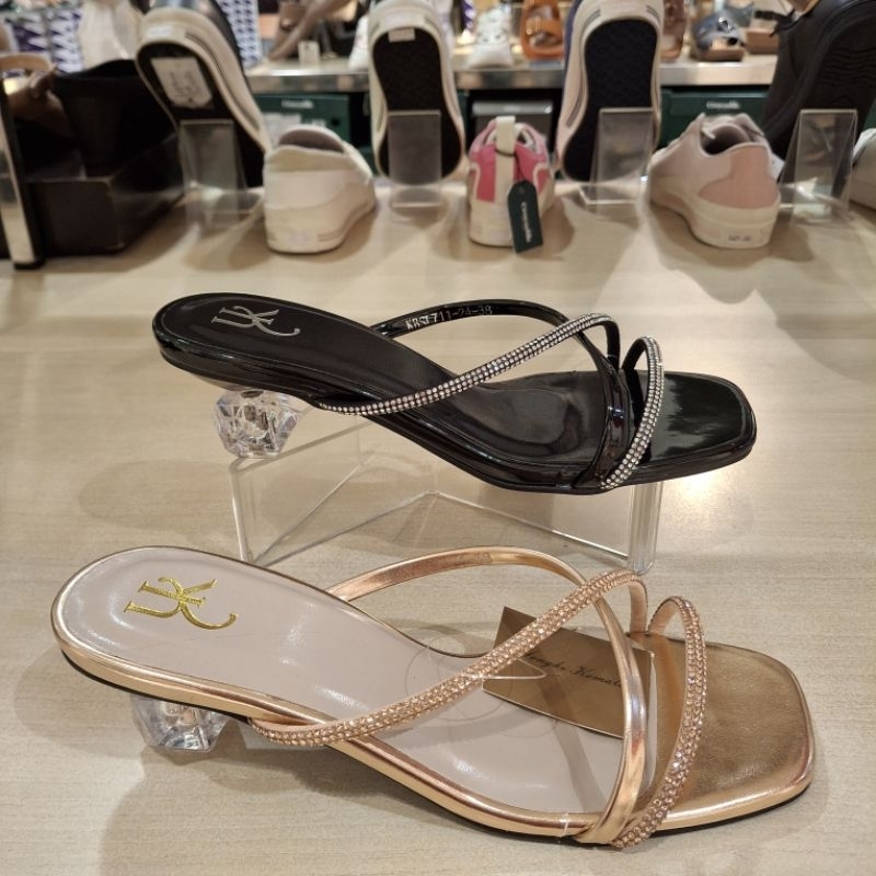 Yongki komaladi new sandal heels hak 6cm wanita hak model kaca ringan empuk & ori size 36-41