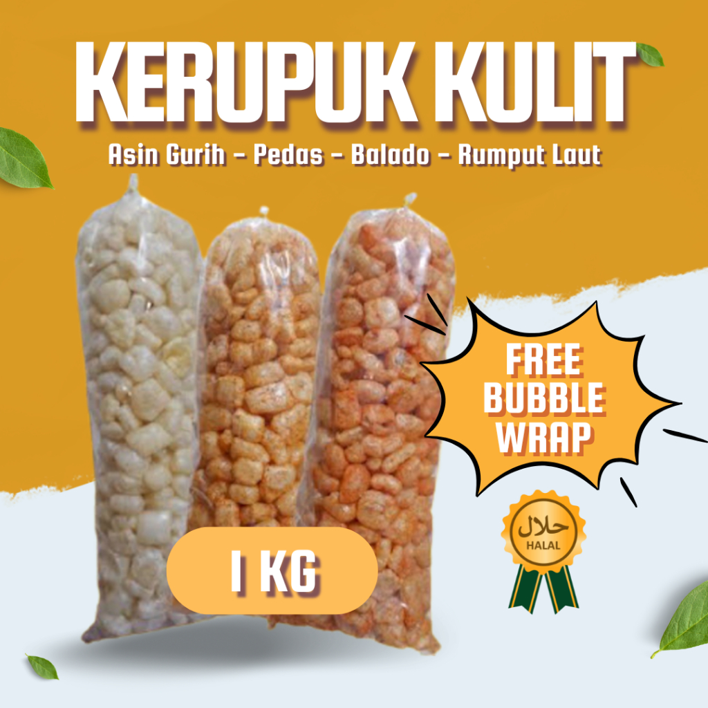 

KERUPUK KULIT SAPI RAMBAK/DOROKDOK/JANGEK VIRAL ENAK HALAL - 1000 GRAM/1KG