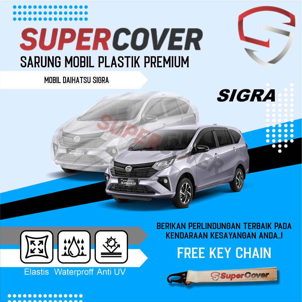 Cover Mobil Transparan SuperCover, Sarung Mobil Plastik Premium, Mobil DAIHATSU SIGRA Plastik Superc