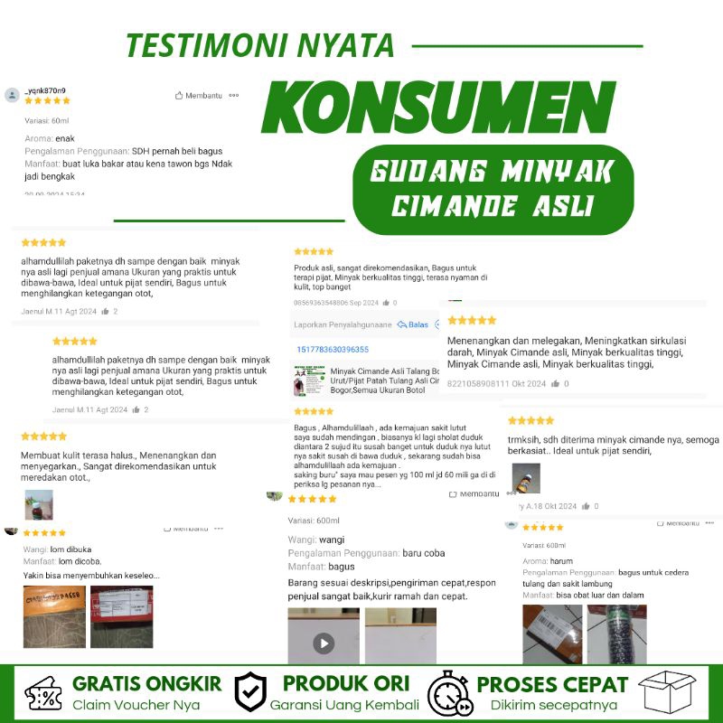 Minyak Urut Cimande 200ml / Minyak Cimande Asli / Minyak Cimande 100% Original/ Minyak Cimande Asli