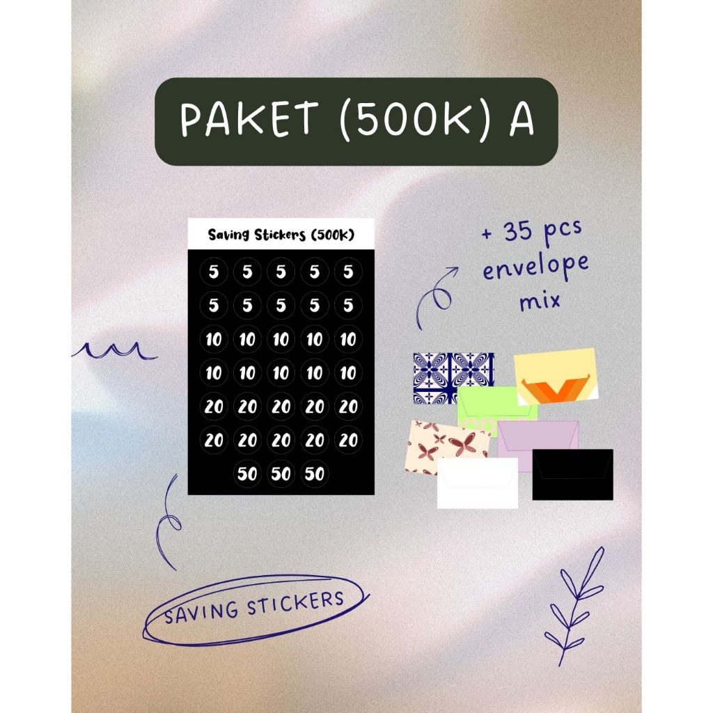 

Stiker dan 35pcs Amplop menabung | Saving Challenge Stickers