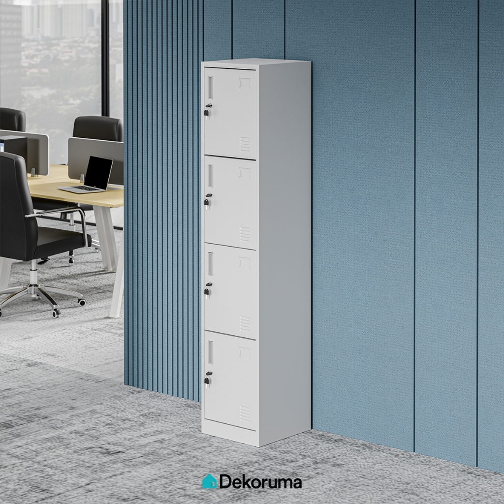 Dekoruma NERO Lemari Arsip Besi 4 Pintu / Filing Cabinet Metal / Loker Kabinet Dokumen Kantor dan Se