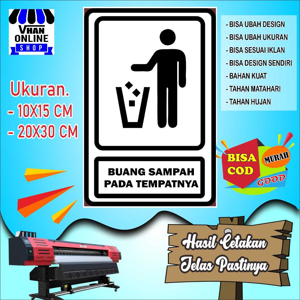 

Cetak Sticker Buang Sampah Pada Tempatnya Putih