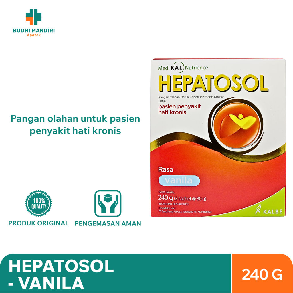 

Hepatosol Vanila 240gr - Susu Kaya Nutrisi Untuk Penyakit Hati Kronik