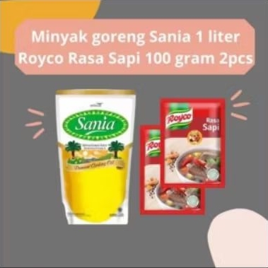 

Paket Minyak Goreng Sania 1 Liter + Royco Sapi 100gr 2pcs