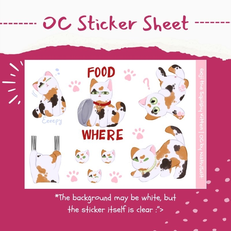 

[Original Merchandise] Cat Clear Sticker Sheet