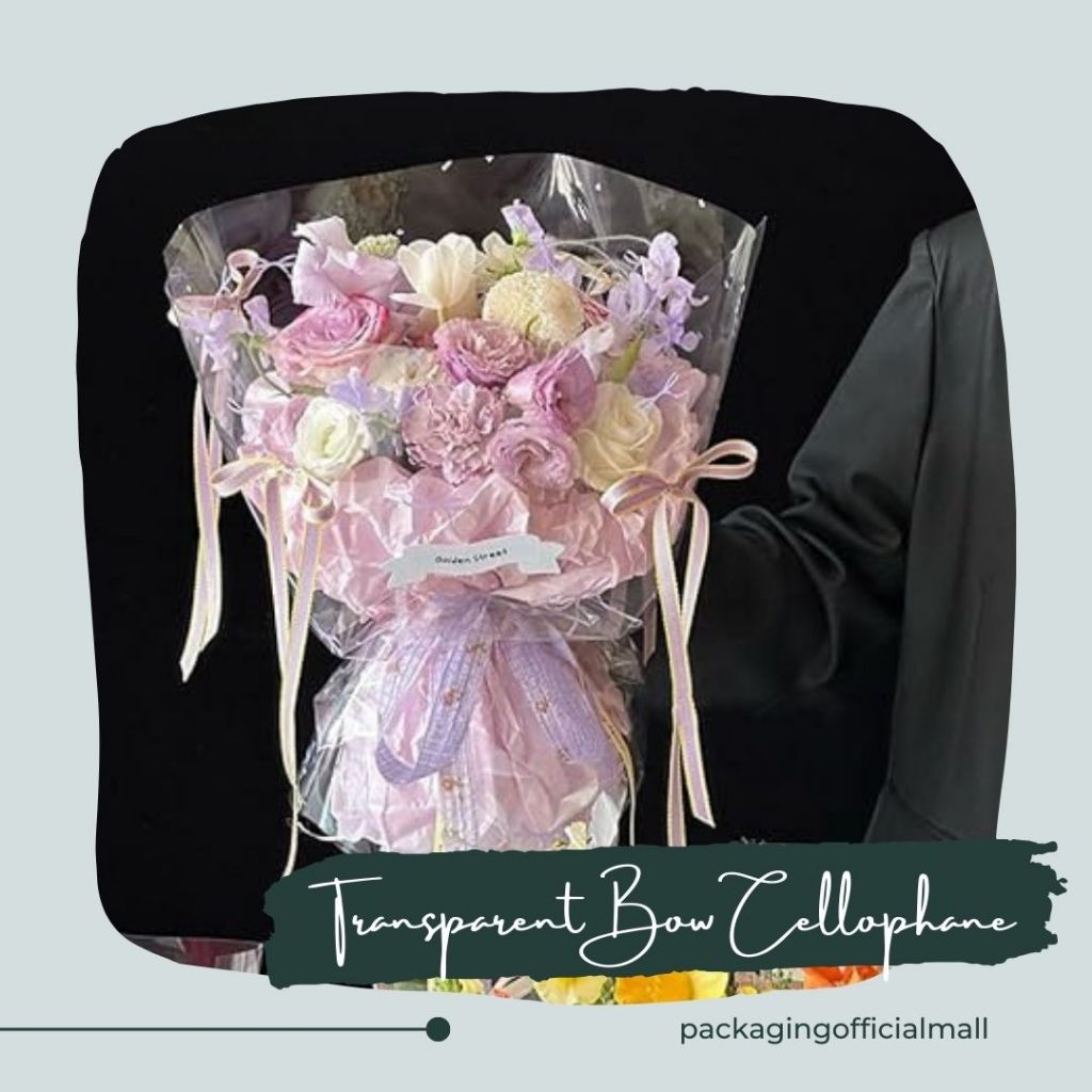 

TRANSPARENT BOW CELLOPHANE / FLORIST PAPER / KERTAS BUKET BUNGA / WRAPPING WRAPPER