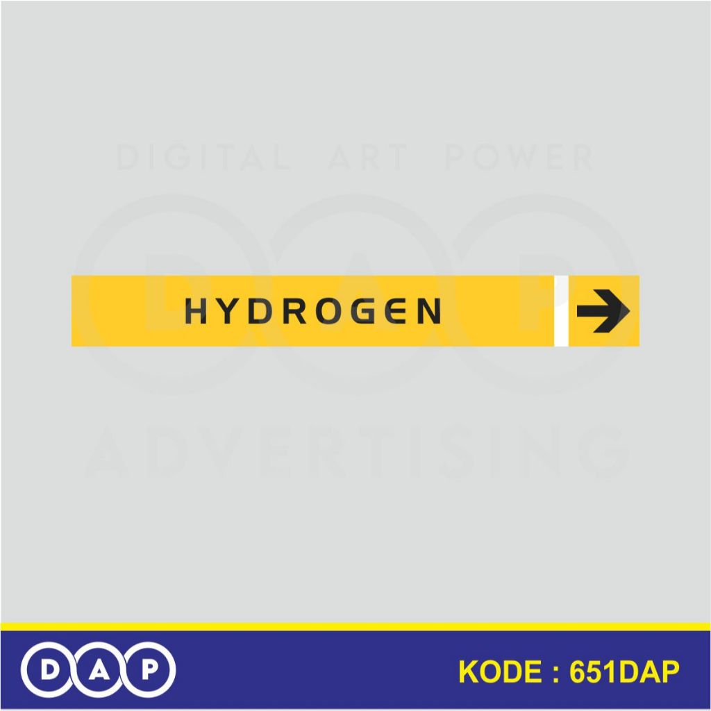 

651 - STIKER LABEL PIPA INDUSTRI - HYDROGEN - 40 X 3 CM- VYNIL - TERBAIK