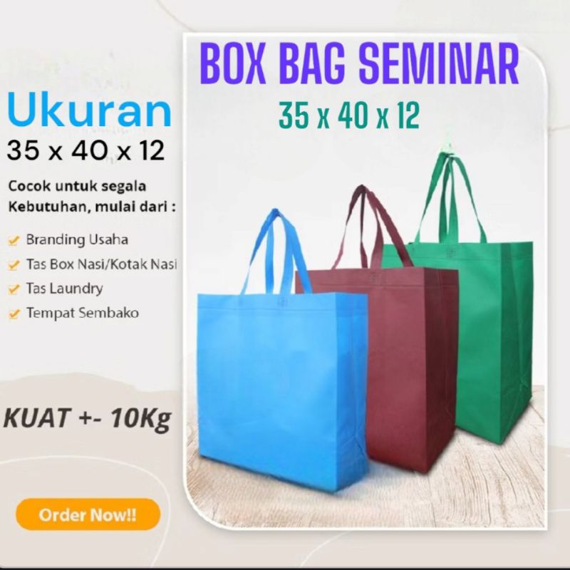 

HLB 35X40X12 CM TAS SOUVENIR-TAS SEMINAR-TAS BROSUR-TAS HAJATAN-TAS SEMINAR-TAS SPUNBOND POLOS HANDLE TALI-GOODIE BAG