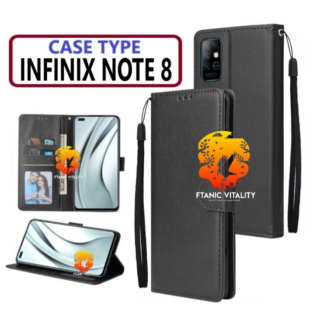 FLIP LEATHER CASING INFINIX NOTE 8 CASE KULIT FLIP WALLET LEATHER DOMPET KULIT PREMIUM SARUNG BUKA T