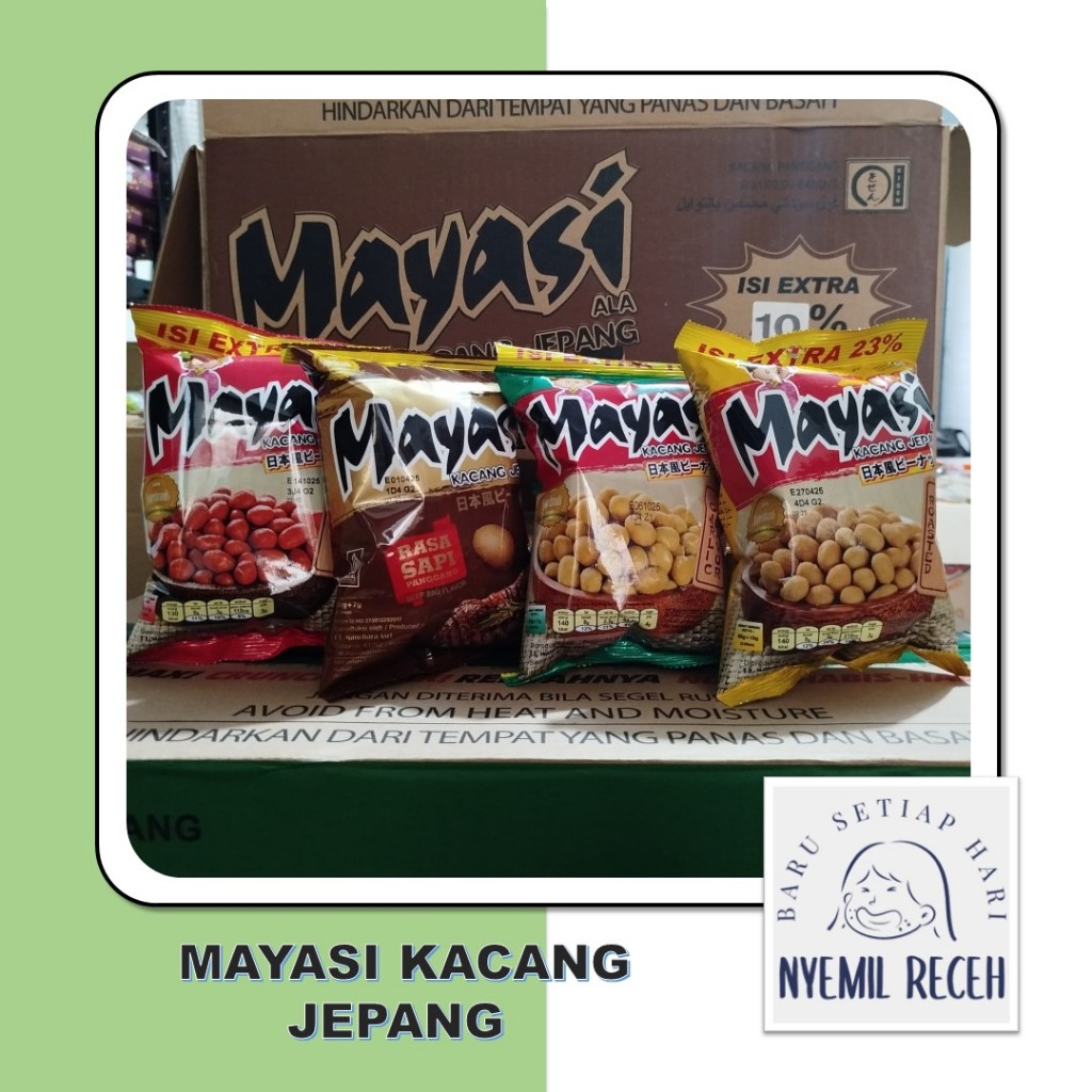 

Mayasi Kacang Jepang Isi 65Gr Extra 15Gr dengan 4 Rasa