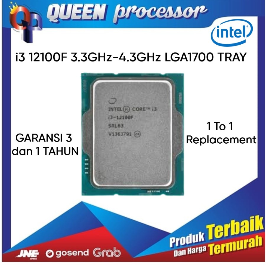 PROCESSOR INTEL CORE I3 12100F 3.30 GHz TRAY LGA 1700