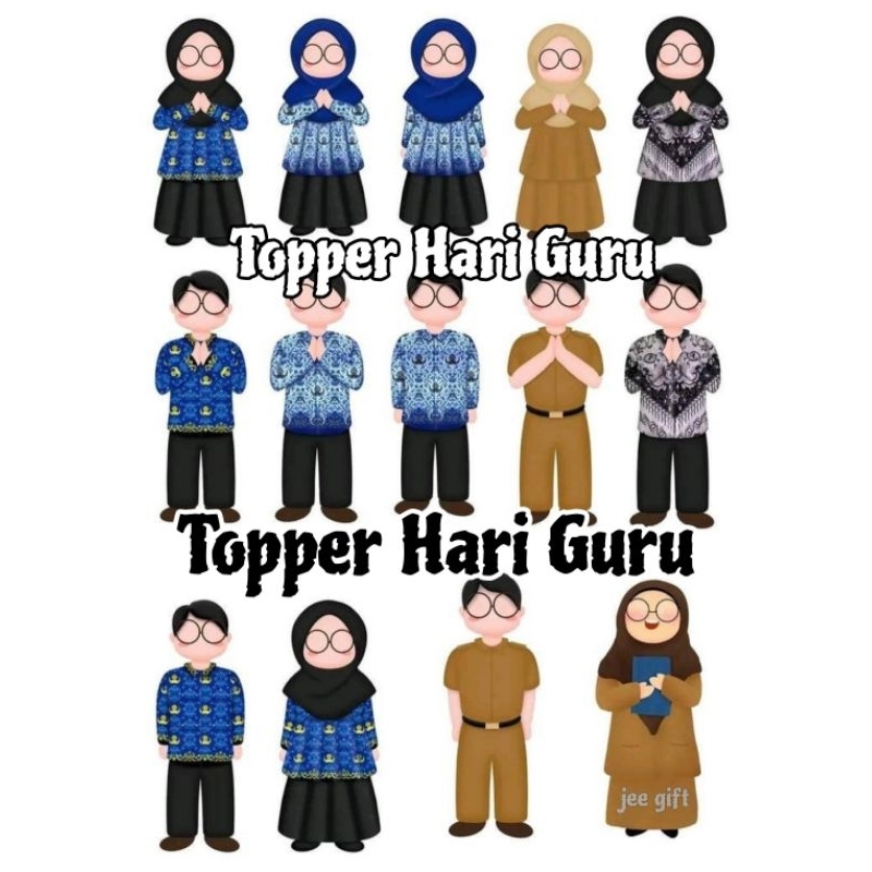 Topper Hari guru/topper buket/topper tower snack/topper guru murah