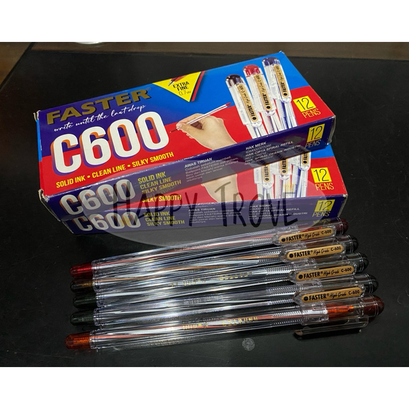 

Pulpen Bolpoin Faster C 600 0.7mm | Warna Hitam