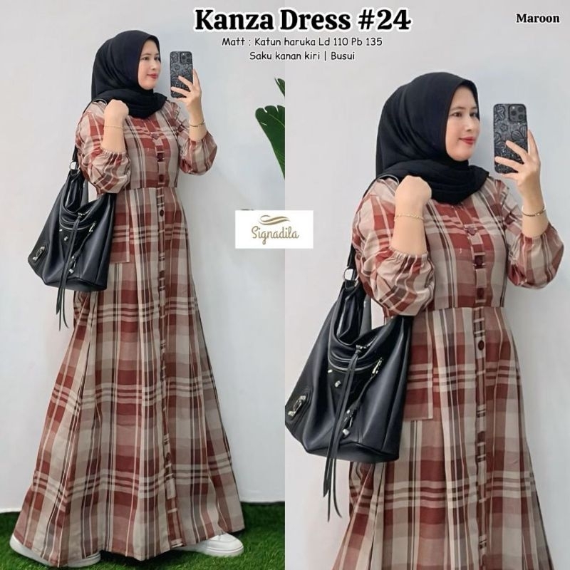 KANZA DRESS #24 GAMIS MOTIP KOTAK CANTIK