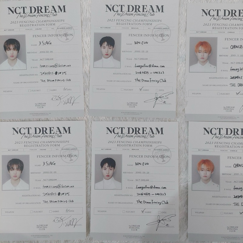 Official Merch MD Fencing Club Document NCT Dream Renjun Chenle Haechan Jisung Seasons Greetings 202