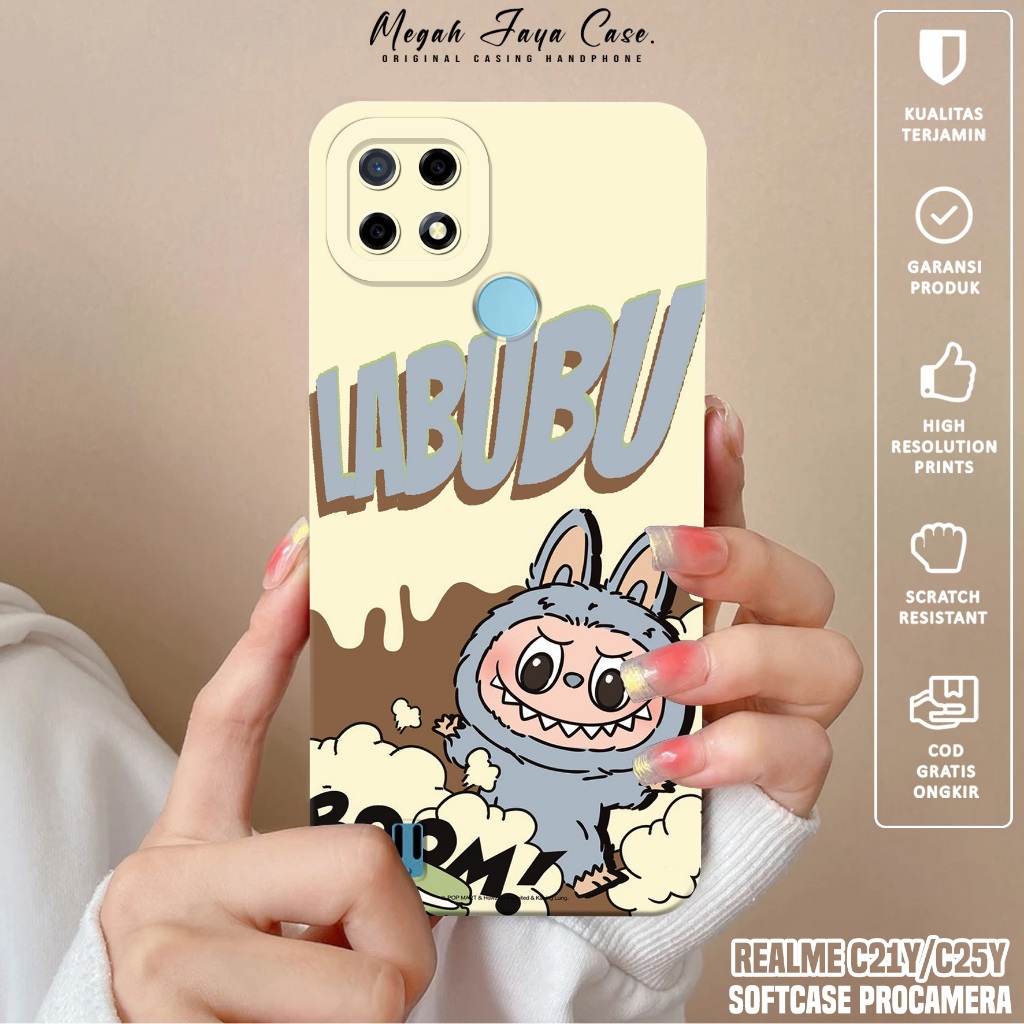 Case REALME C21Y / C25Y - Softcase Hp REALME C21Y / C25Y Motif labubu - Silikon Hp REALME C21Y - Kon