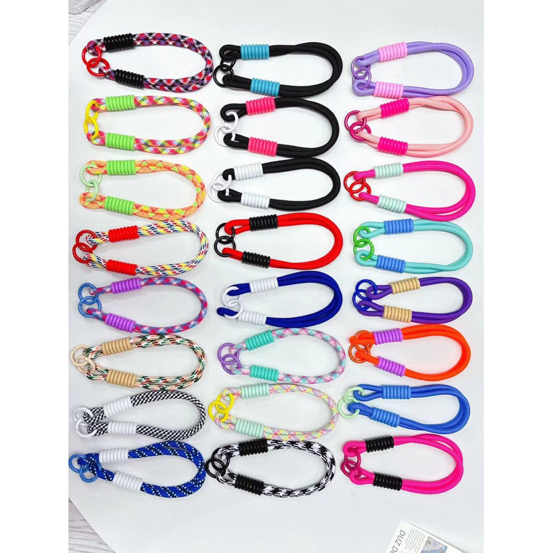 Tali Lanyard Kepang Single HP String Gantungan Nylon Pergelangan Tangan Nilon Dikepang Rantai Ponsel