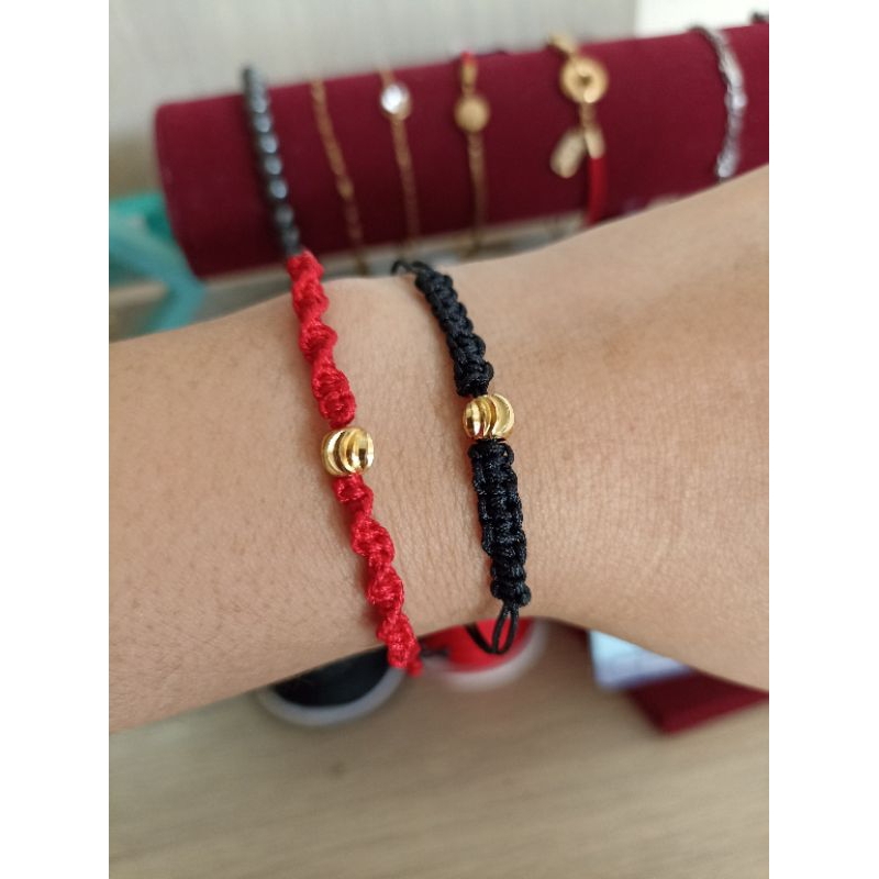 Gelang tali manik emas
