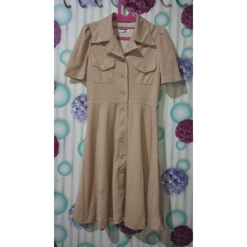 [Preloved] Dress warna coklat muda