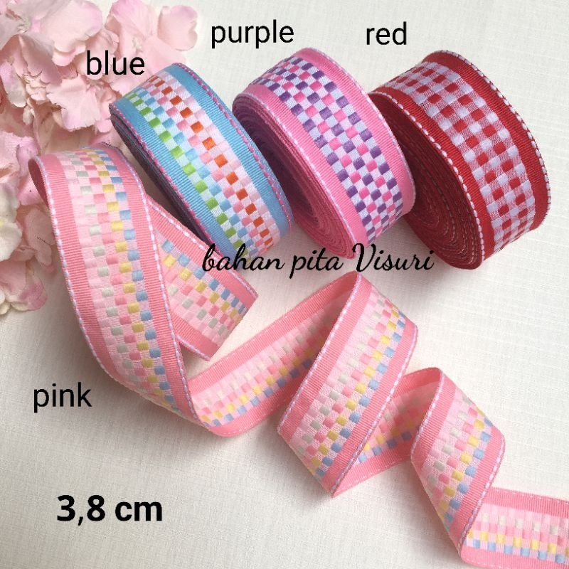 

Pita Kotak Rainbow 3,8 cm per yard (90 cm)