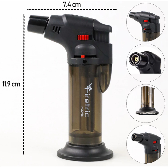 Firetric Korek Api Gas Besar. Windproof Torch Gun Bonus Stand, Torch Jet Korek Api Gas isi ulang