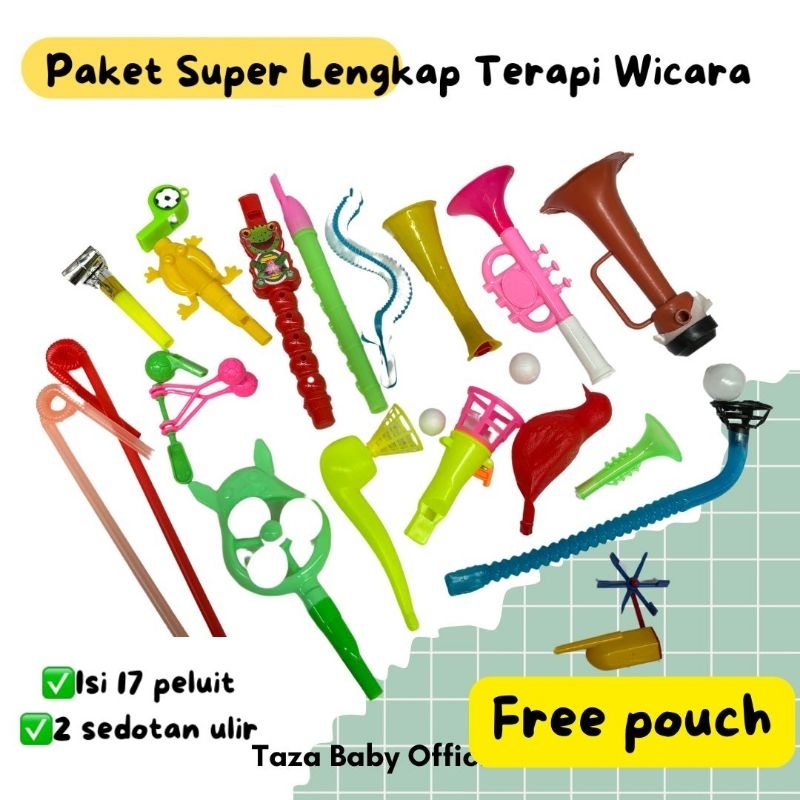 Paket Terapi Wicara / Peluit Terapi Wicara / Alat Terapi Wicara Anak / Stimulus Oromotor / Oromotor