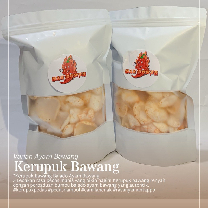 

krupuk bawang balado ayam bawang - snack - makanan ringan - kripik