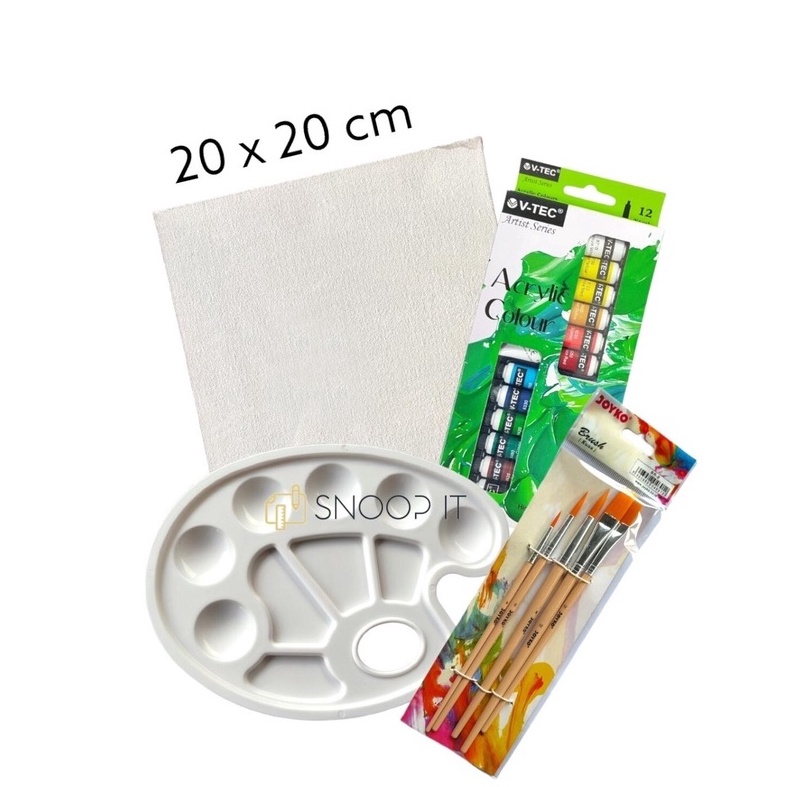 

Termurah Paket Melukis Lengkap Set 4 in 1 Set Kanvas 2x2 Kuas Palet dan Cat Acrylic Set SHSNP