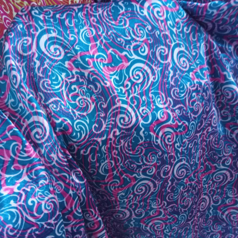 Kain - Kain Satin Silk Motif Monocrom - Kain Satin Silk - Kain Meteran | Harga Per Setengah Meter