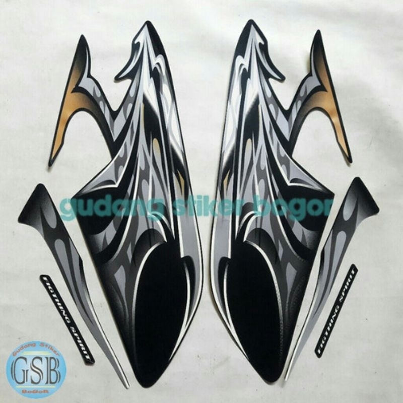Striping stiker motor rx king tahun 2006 2007 standar striping bodi yamaha rx king 2006 2007 std ter