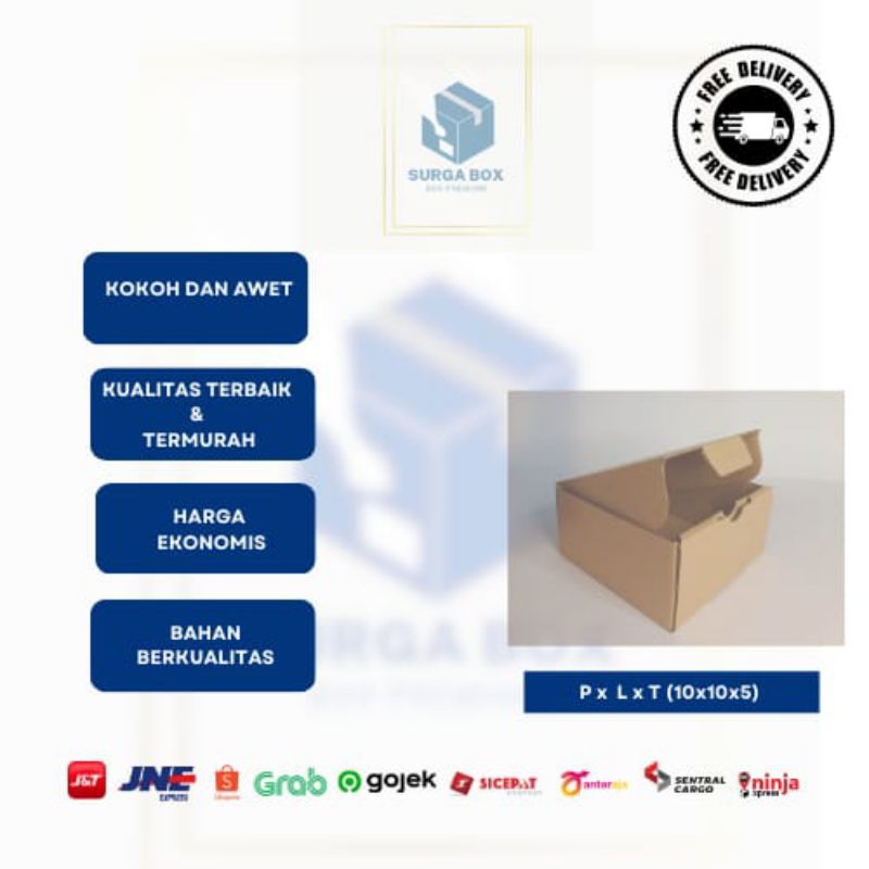

Kardus Karton Box Uk. 10x10x5 cm.....DIE CUT