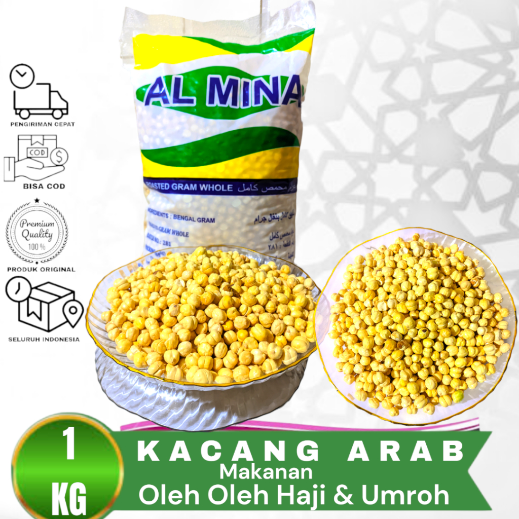 

Kacang Arab 1 kg Siap Makan Matang Instan Panggang / Gurih Original Oleh Oleh Haji & Umroh