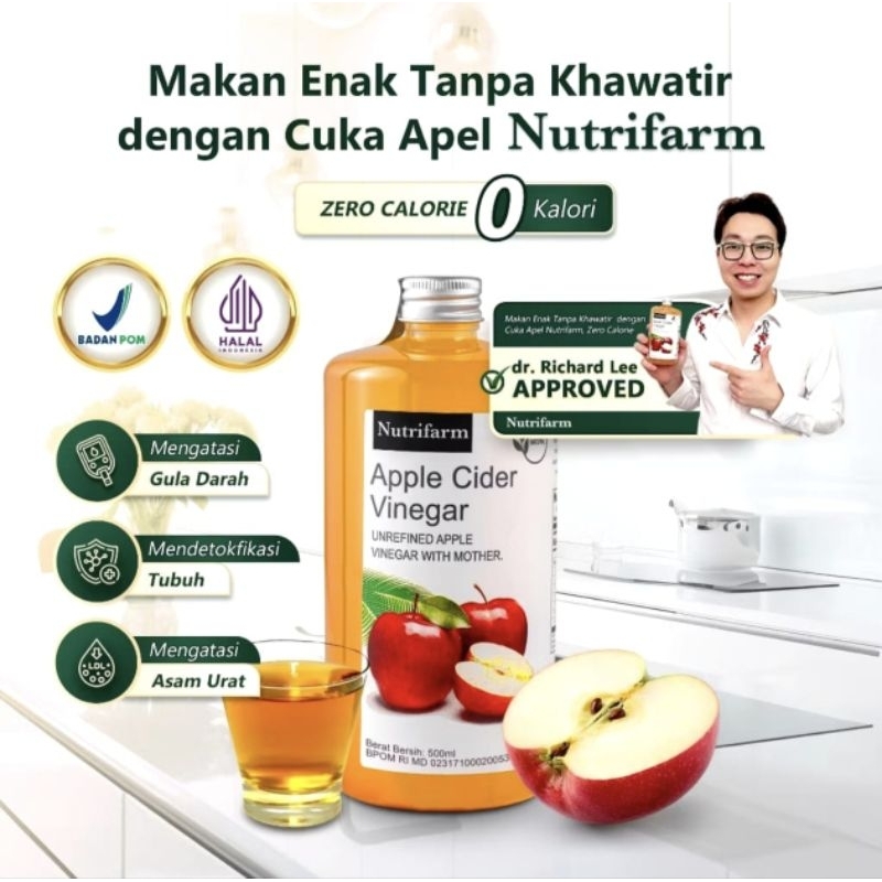 

CUKA APEL ORIGINAL ORGANIK 500ML / APPLE CIDER VINEGAR WITH MOTHER/ CUKA SARI APEL / BRAGG NUTRIFARM OFFICIAL DEHEALTH SUPPLIER DARIBUMI- omi